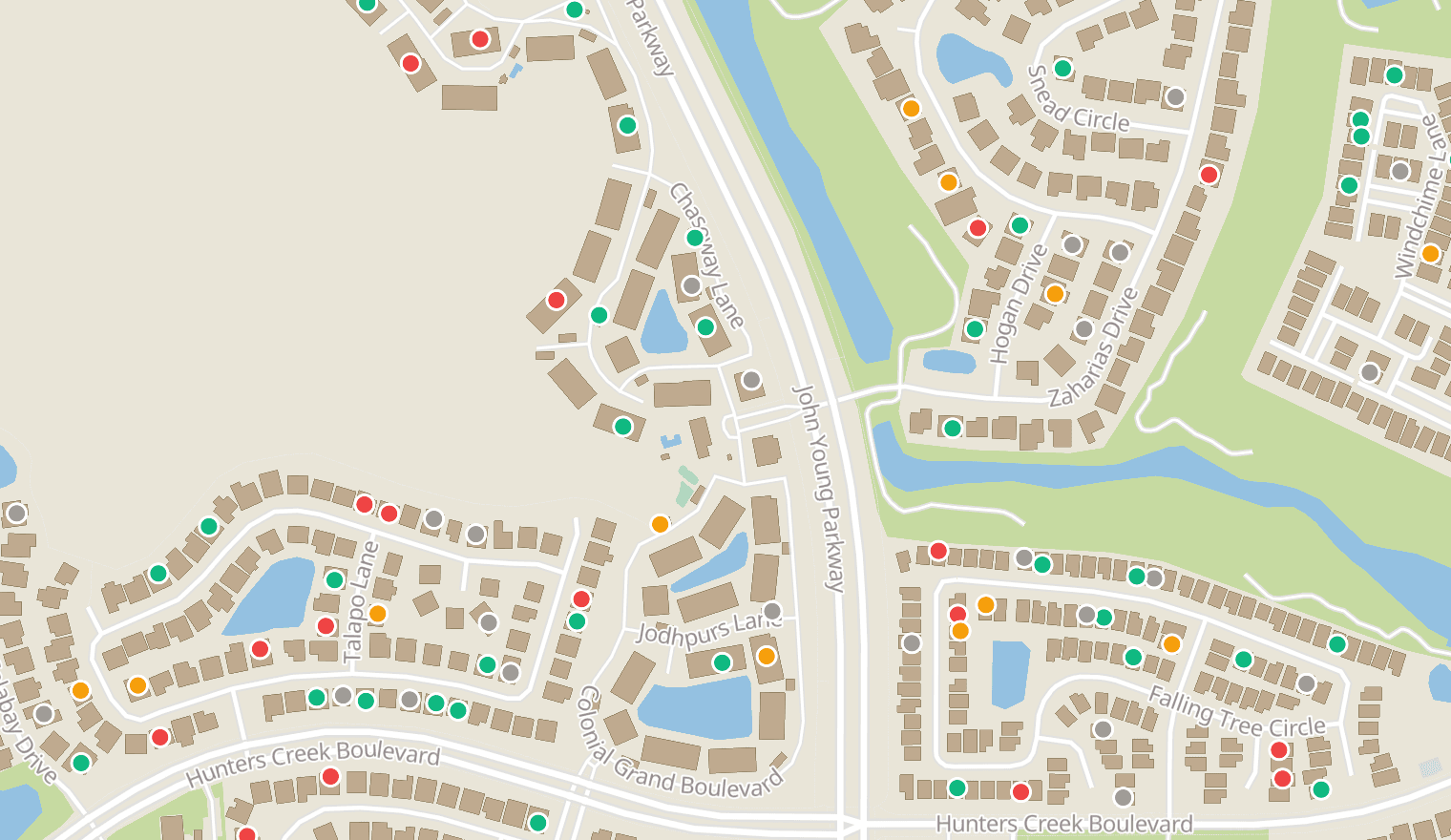 Canvassing outcomes across a neighborhood