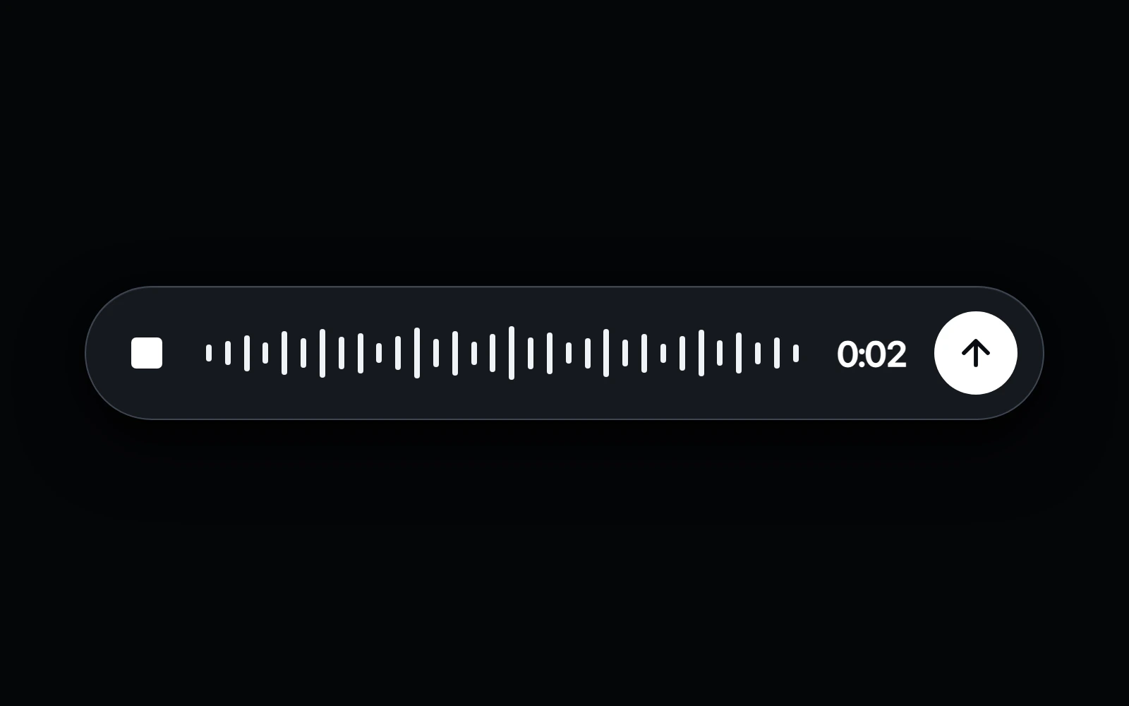 Active Analyst voice dictation controls in mobile dark mode